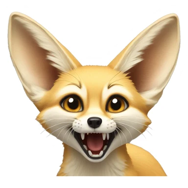 sideways facing fennec fox that's yelling sticker