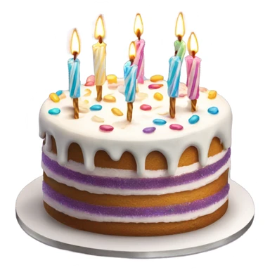 Birthday cake with sparkler candles and white icing sticker