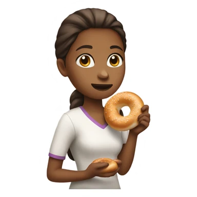 girl eat bagel sticker