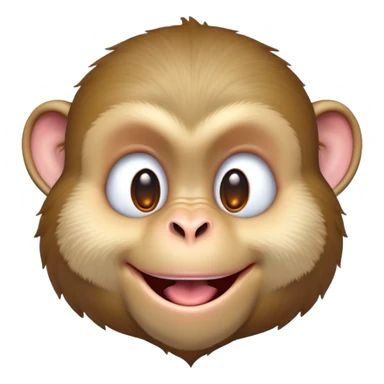 Cinematic Cheeky Macaque Portrait Emoji, Grinning mischievously with a tilted head and a playful smirk, showcasing a smart, agile build with soft, textured fur and wide, sparkling eyes pulling a funny face, Simplified yet strikingly expressive features, highly detailed, glowing with a warm, vibrant radiance, high shine, spirited and impish, stylized with an air of cheeky primate mischief, focused and teasing, soft glowing outline, capturing the essence of a cheeky macaque that looks ready to jump out of the screen with playful charm! sticker