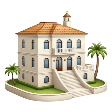 white 3 floor luxurious villa sticker