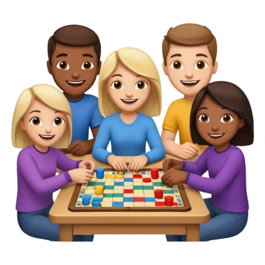 happy friends playing a boardgame together sticker