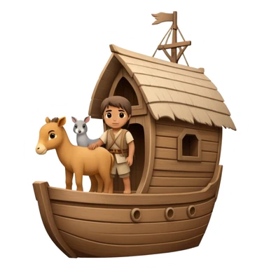 Noah with animals boarding a large wooden ark sticker