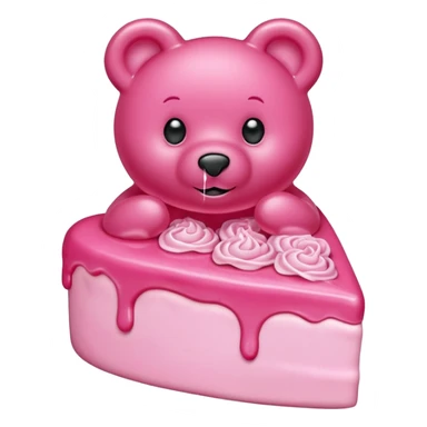 transparent pink gummy bear heart pink  cake  sticker