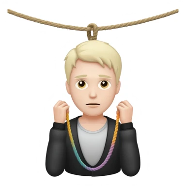 A man hanging in a rope dead sticker