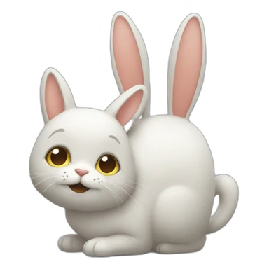 un chat embrasse un lapin sticker