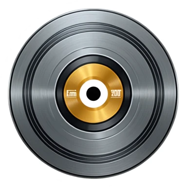 A dark metal platinum music award plaque The center features a relief of a or stylized vinyl record in a slightly darker metallic tone sticker