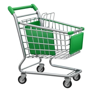 create empty shopping trolley emoji with green tone color sticker