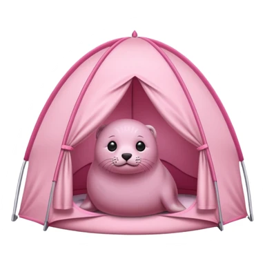 Seal in a light pink tent  sticker
