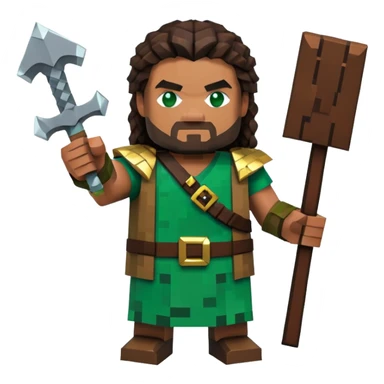 Jason Momoa as a Minecraft character sticker