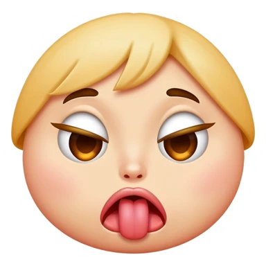 face sticking its tongue out while pouting sticker