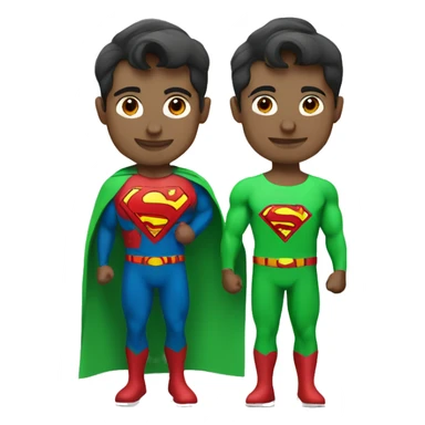 Superman as personal trainer dressed with green sport clothes and capa sticker