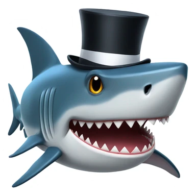 Shark with a top hat sticker
