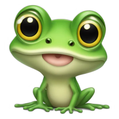 Une grenouille regarde une souris sticker