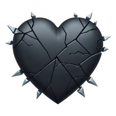 Black heart broken sticker