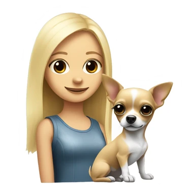 black and white chihuahua and a blonde girl  sticker