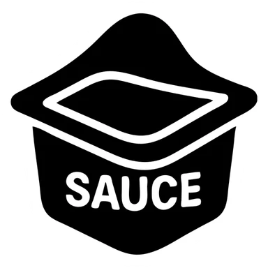 A sauce in a fast food packaging sticker