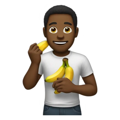 Black man eat banana like monkey sticker