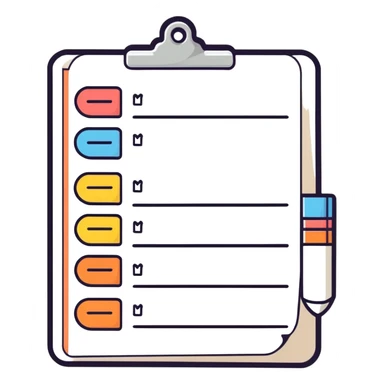 soft pastel kawaii rounded to-do list sticker with smiling checkboxes sticker