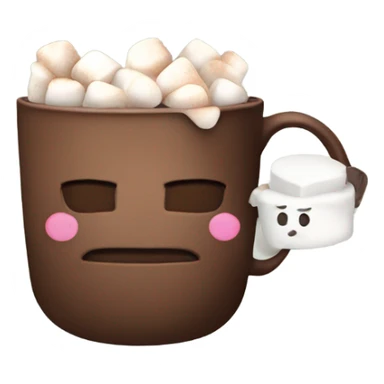 cocoa with marshmallow in cozy cup sticker