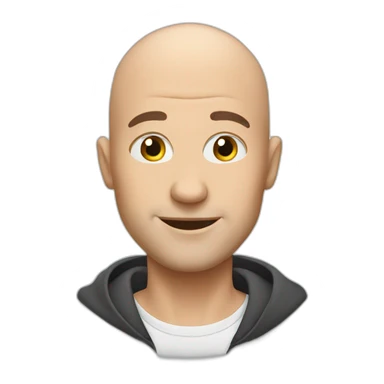 bald men happy white sticker