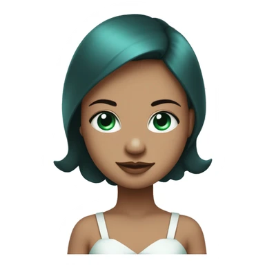 bal avec une fille blanche en robe bleu turquoise yeux vert et cheveux lisse châtain foncé et un garçon métisse cheveux bruns bouclés court plus petit que la fille en costards noir   sticker