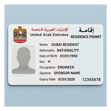 Dubai Residence Permit Card sticker