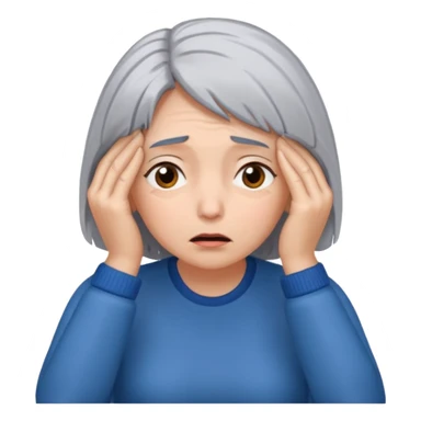 face palm woman with gray hair sticker