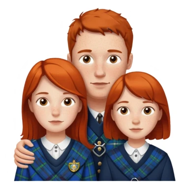 scottish family with son and daughter sticker