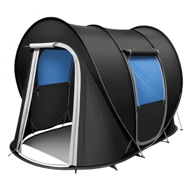 Tall Oval Narrow Pop up tent black sticker