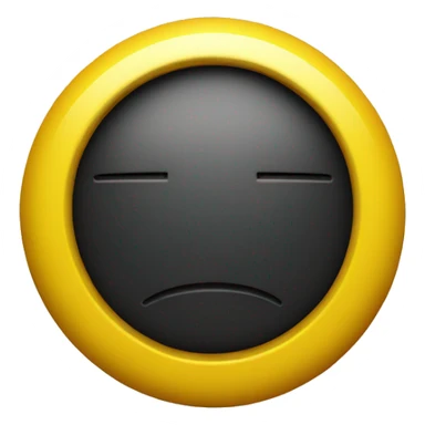 a black and red rectangle with a medium sized yellow circle in the middle sticker