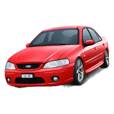 Red ford falcon bf xr6 turbo with visible front mounted intercooler  sticker