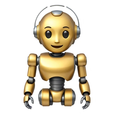 ai robot emoji, happy expression sticker