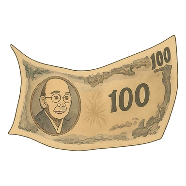 ghibli style flying banknote sticker