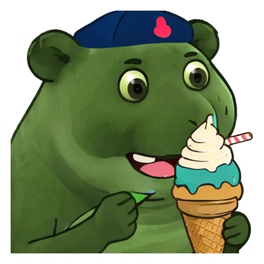 Panda eating ice creamy sticker