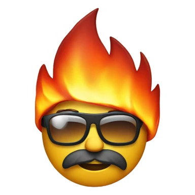 Fire with goatee with sunglas sticker