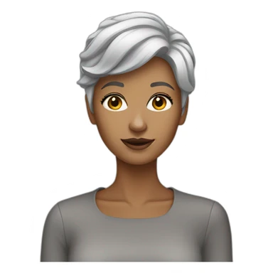 young grey-haired fashionable woman sticker