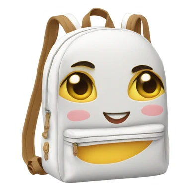 baby white backpack with ribbon sticker