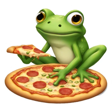 A frog eating a pizza sticker
