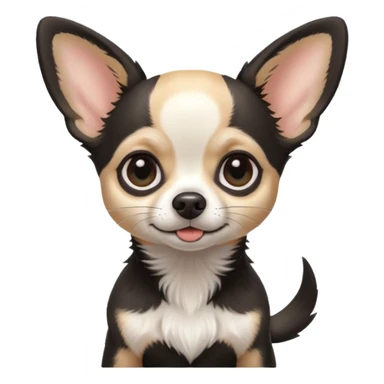 White and black Chihuahua - tiny, skinny and big ears sticker