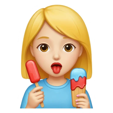 Girl sucking popsicle sticker