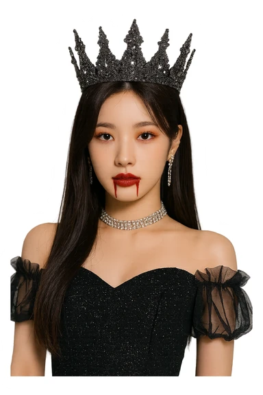 halloween kpop idol crown, sparkly and trendy, remove background sticker