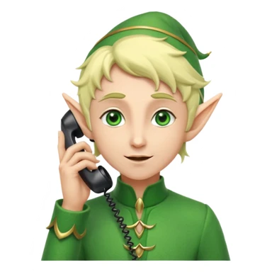 elf talking on the phone sticker