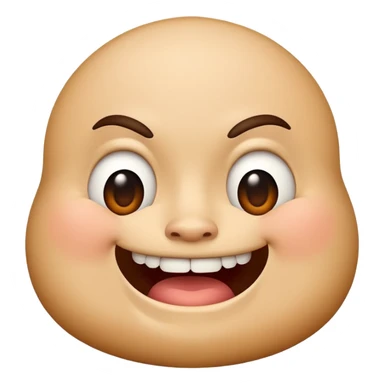 Fat emoji face with stupid look on its face, smiling with one front buck tooth. Not like one tooth missing but as if just one had grown instead of two sticker