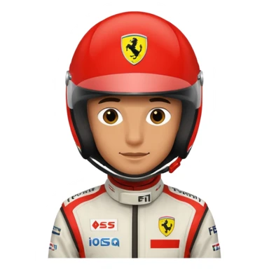 ferrari f1 driver headshot with helmet sticker