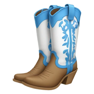 White and blue Beach cowgirl boots sticker