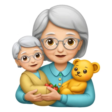 Grandma holding ba y sticker