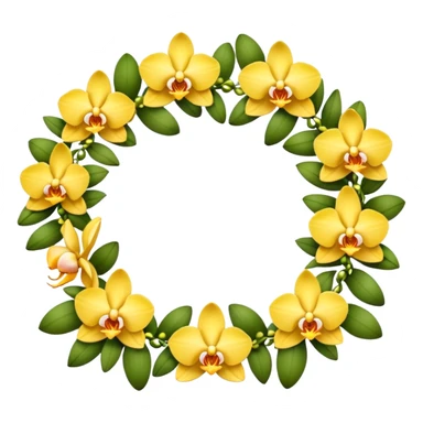 Yellow orchid flower garland sticker
