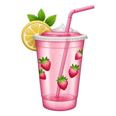 strawberry lemonade in a plastic cup sticker