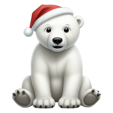 christmas polar bear sticker